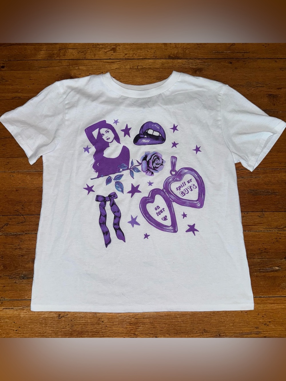 Olivia Rodrigo On Tour Spill Ur Guts Graphic T Shirt Size M NWOT!